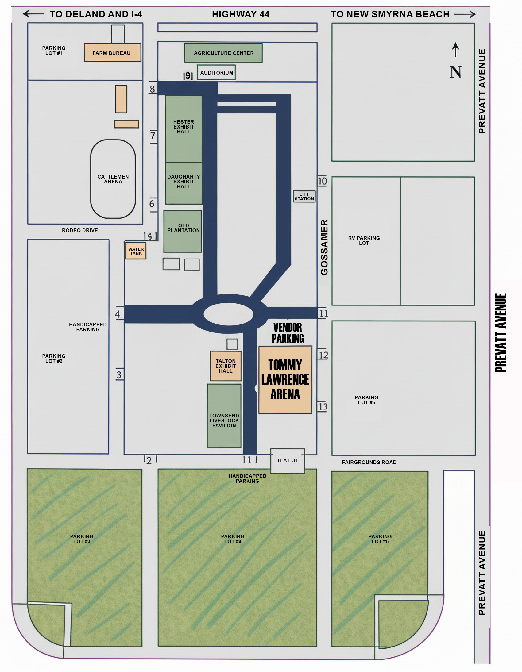 Parking map for Daytona Beach Comic Convention